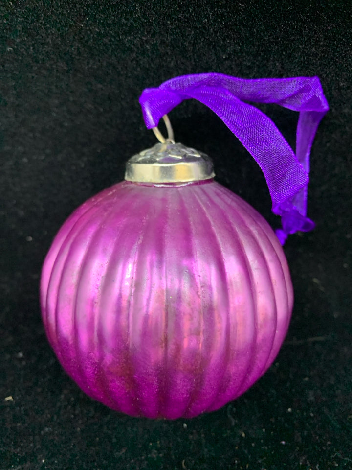 LIGHT PURPLE GLASS ORNAMENT.