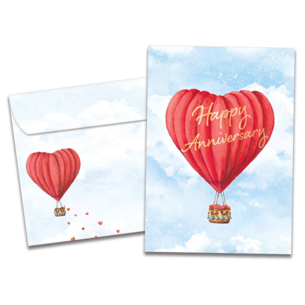Heart Air Balloon, Anniversary Card