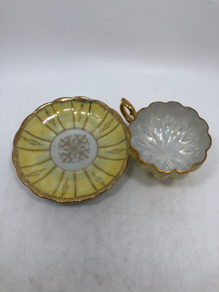 VTG YELLOW CUP/SAUCER.