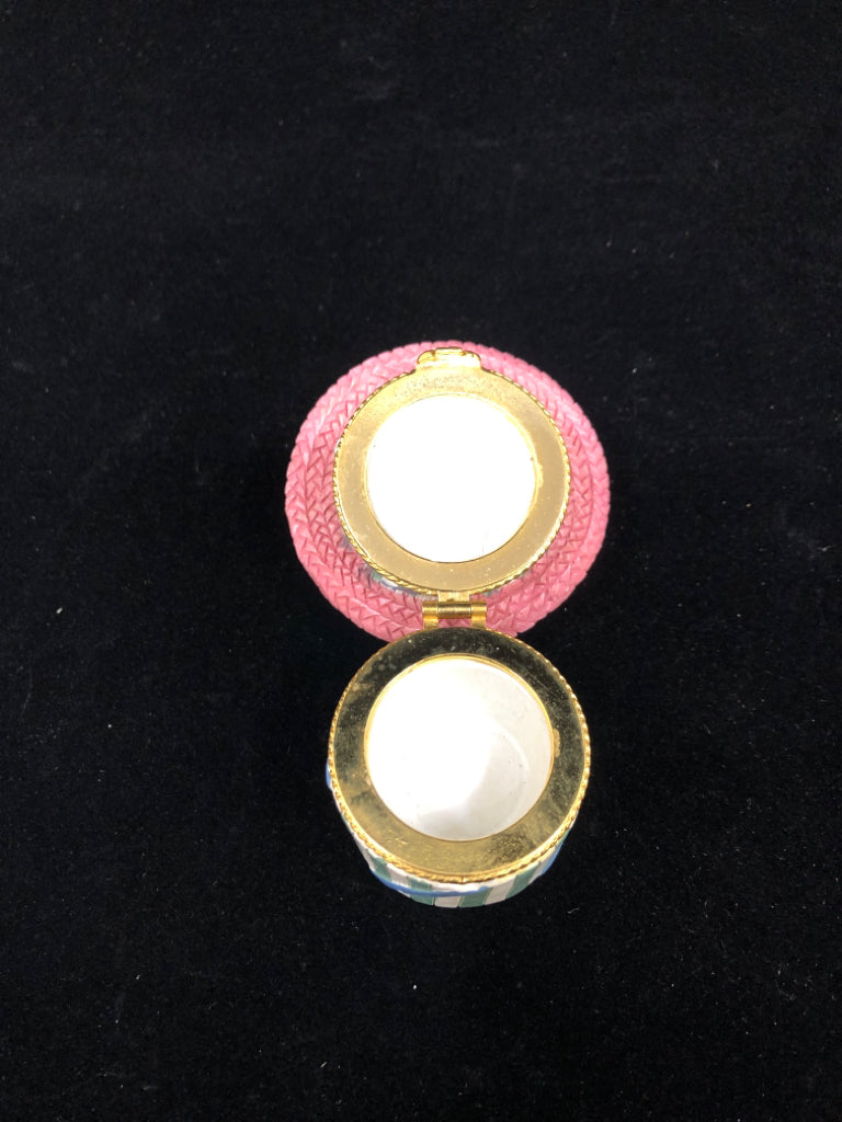 PINK SUNFLOWER HAT TRINKET BOX PAPEL GIFTWARE.