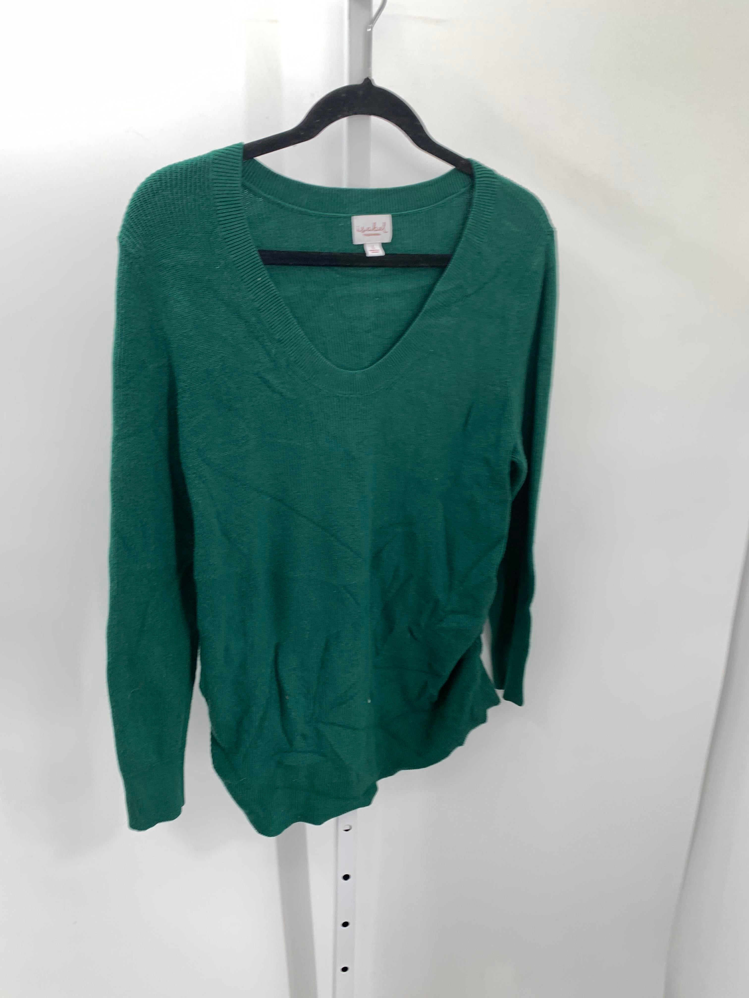 Isabel Green Size Large Maternity Long Sleeve Sweater