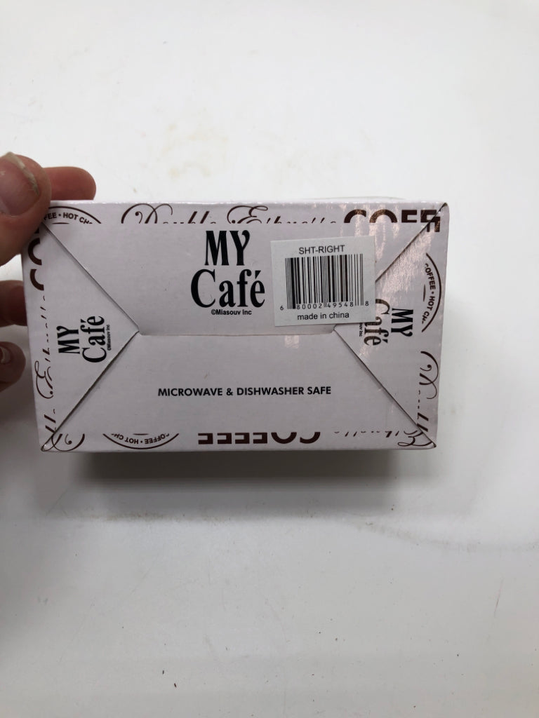 NIP WHITE & GREY MR & MRS ESPRESSO CUPS