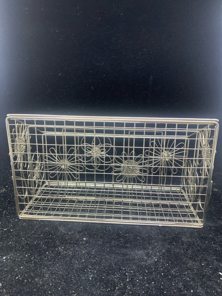 2 SLOT METAL MAIL FILE W/ FLOWERS.