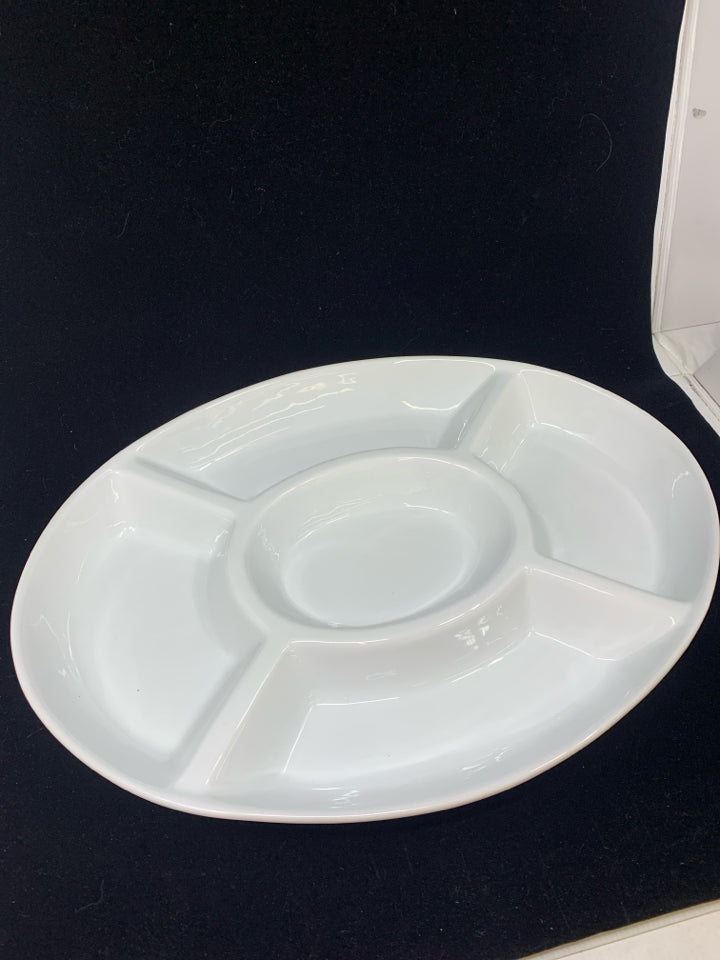 5 SECTION WHITE OVAL PLATTER.