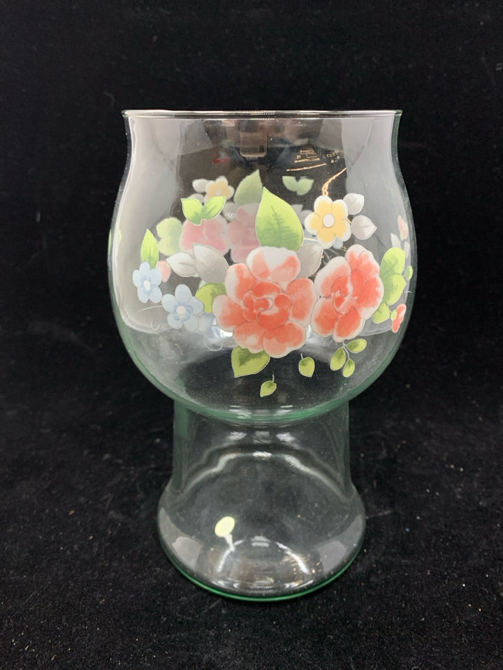 FLORAL PILLAR CANDLE HOLDER.
