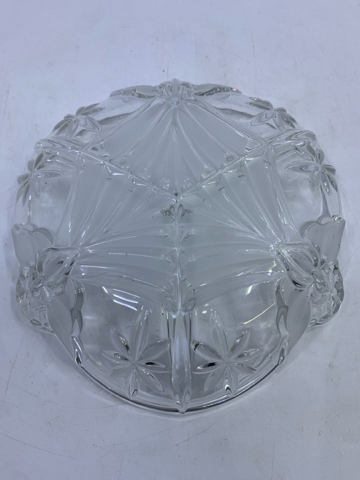 CRYSTAL DIVIDED RELISH DISH "ANGELS OF PEACE".