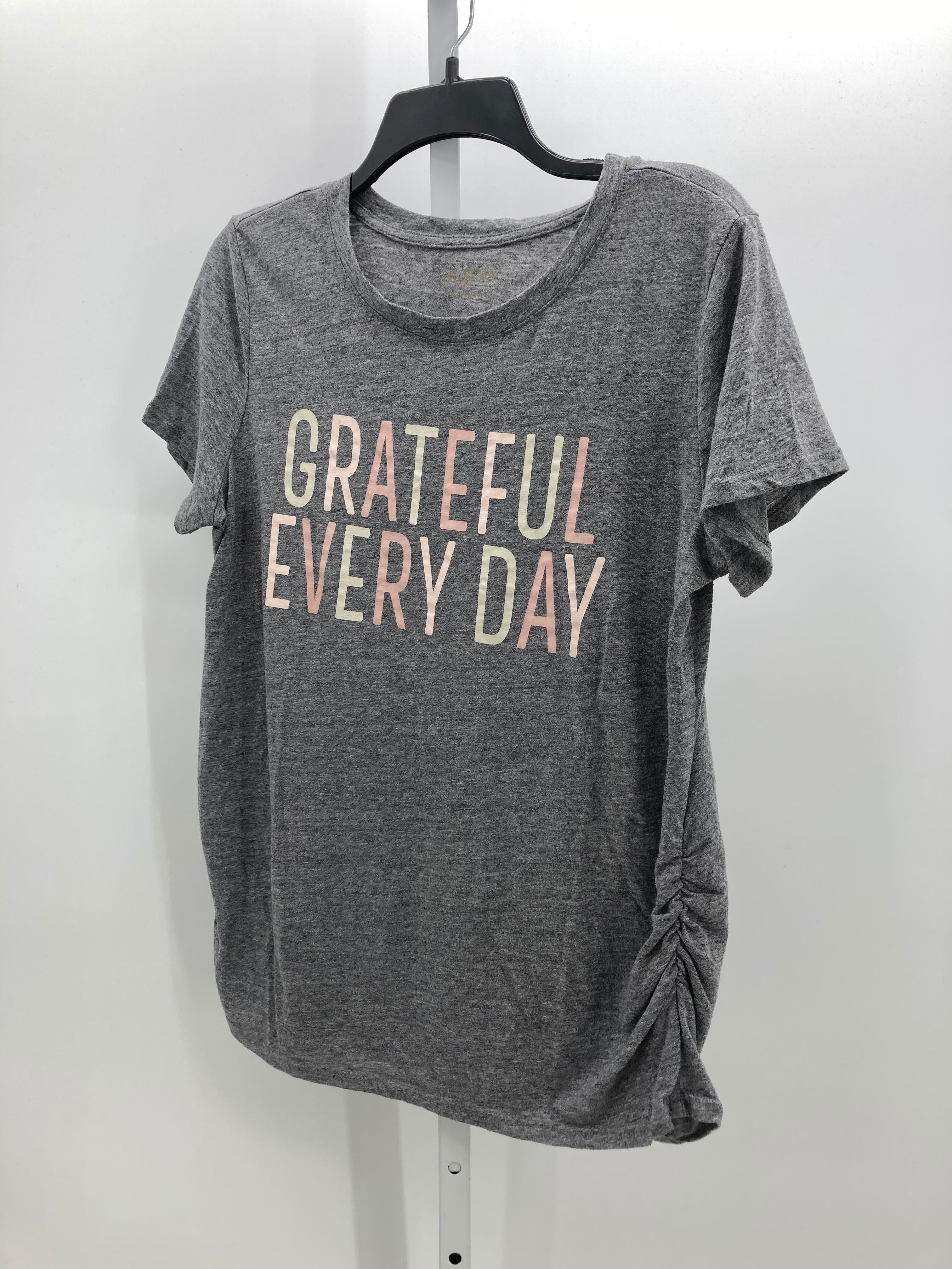 a:glow Grey Size Large Maternity Short Sleeve Shirt