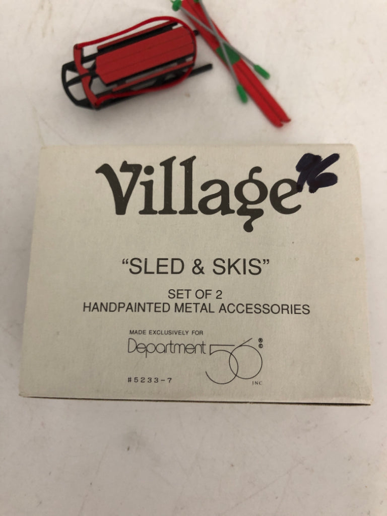 VILLAGE METAL SLED/SKIS ACCESSORIES DEPARTMENT 56.