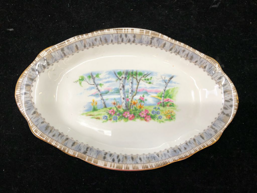 VTG SILVER BIRCH OVAL TRAY.
