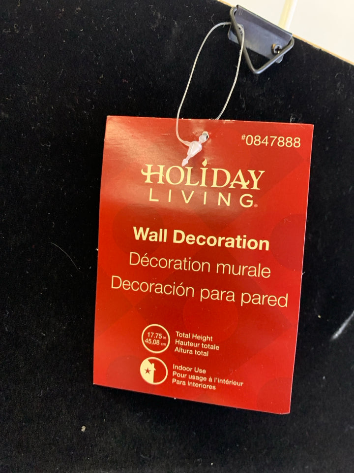 GOLD AND RED PLUSH HOHOHO WALL DECOR.