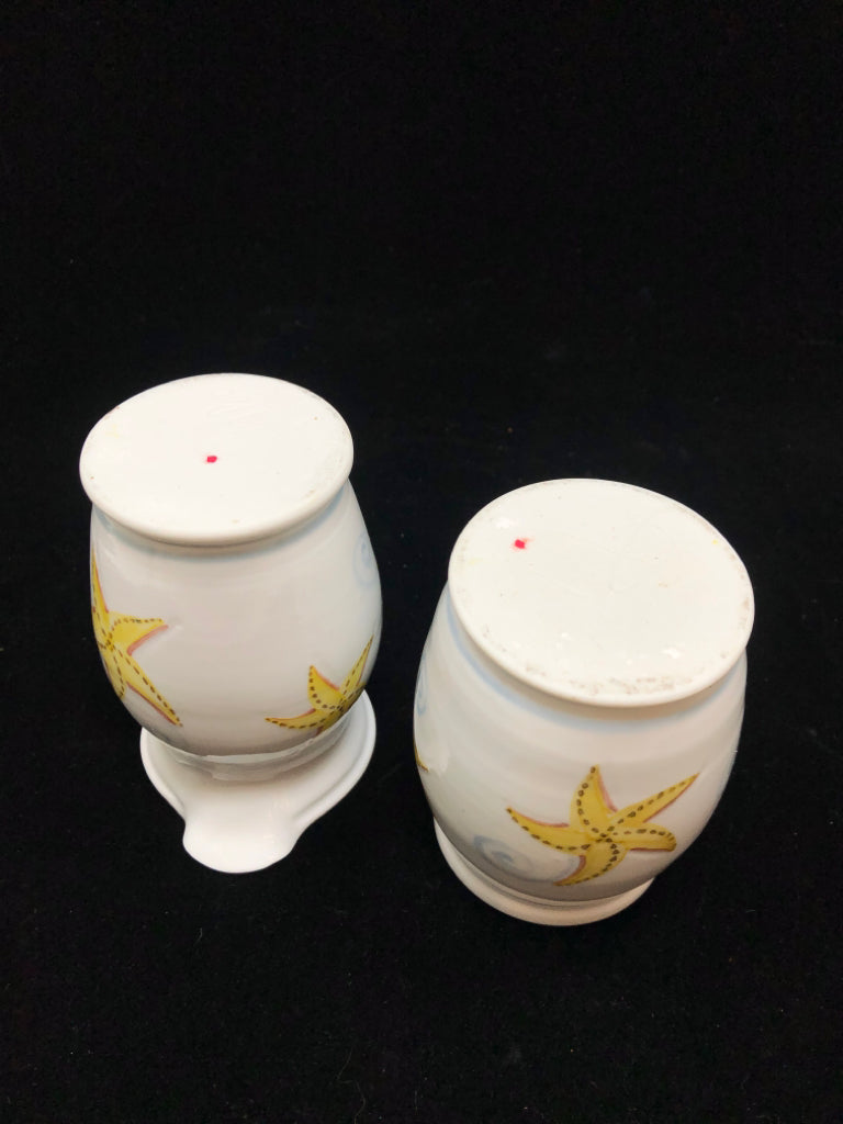 2PC STARFISH CERAMIC CREAMER + OPEN SUGAR.
