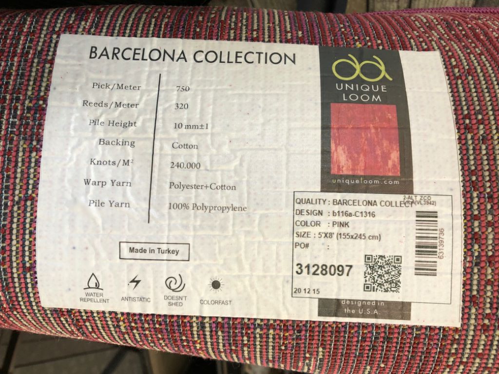 PINK RUG- UNIQUE LOOM.