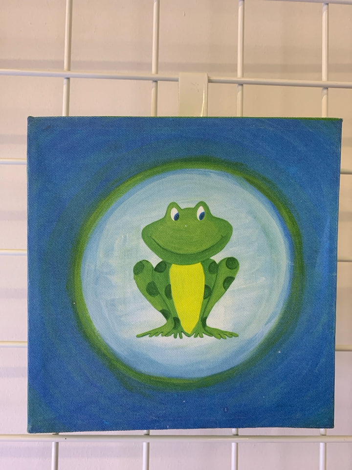 FROG IN BUBBLE CANVAS WAL ART.