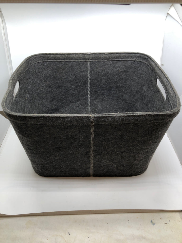 GRAY FABRIC BIN.