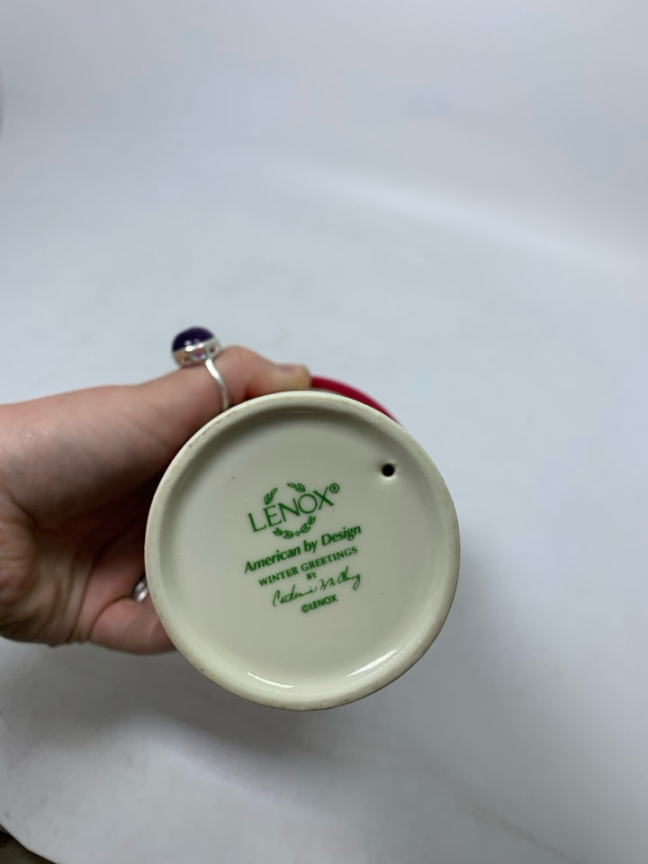 LENOX WINTER GREETINGS CARDINAL THERMAL TUMBLERS W/ SILICONE LID.