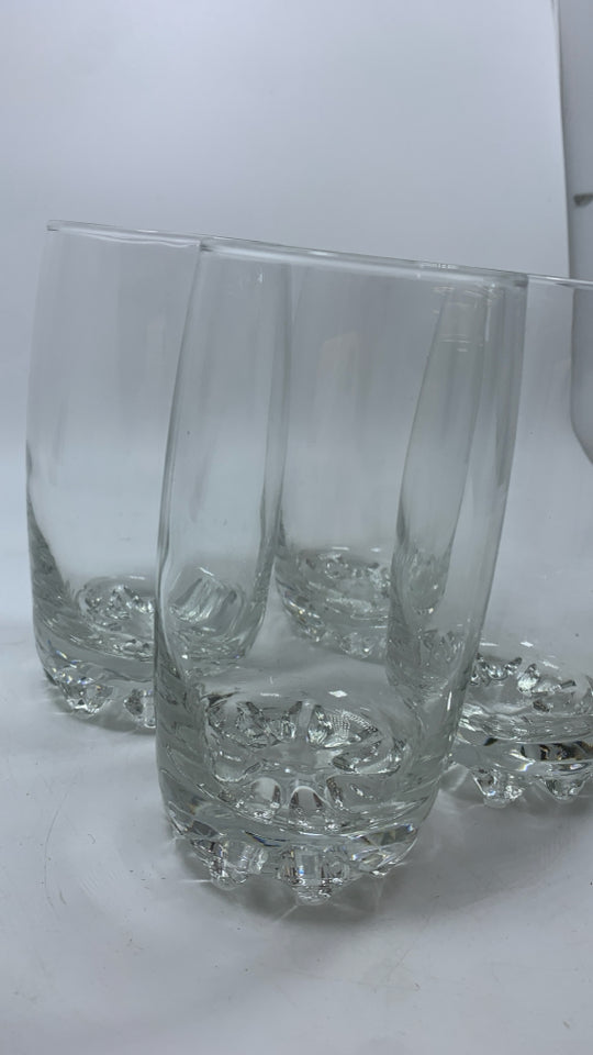 4 BORMIOLI TUMBLER GLASSES.