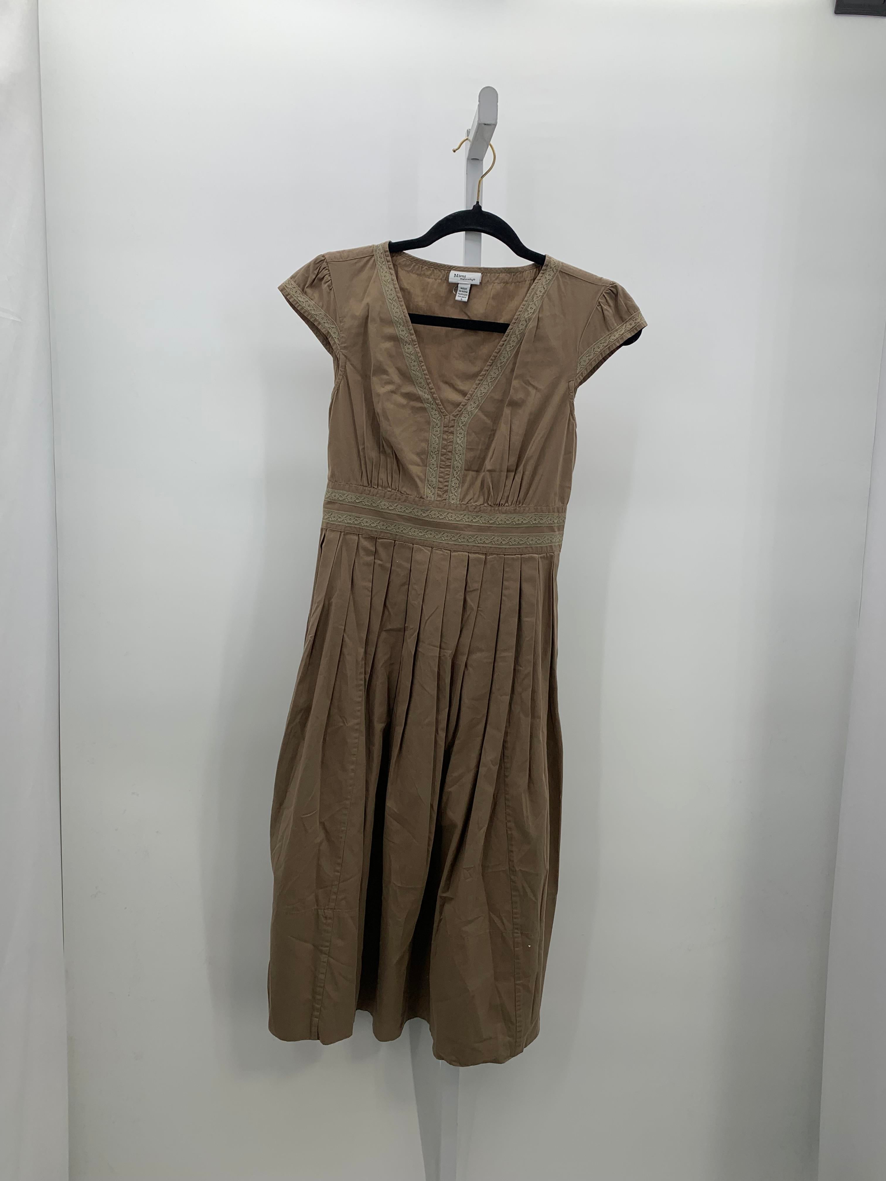 Brown Size Small Maternity Short Sleeve Dress