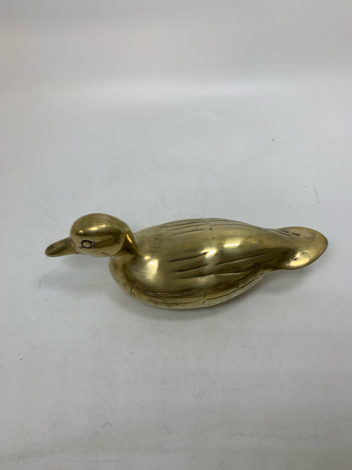 POLISHED BRASS MALLARD DUCK.