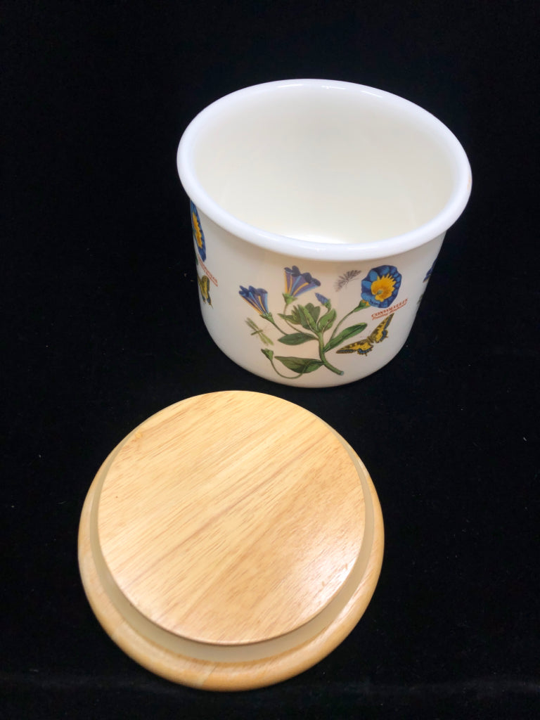 BOTANIC GARDEN CANISTER W/WOOD LID.