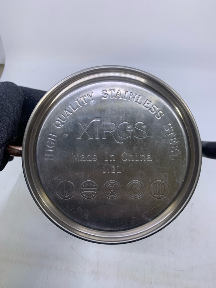 STAINLESS STEEL COPPER COLORED GOOSENECK W/ THERMOMETER BEE HIVE KETTLE.