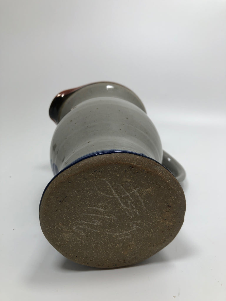 BOYLSTON STONEWARE SALT GLAZE PITCHER.
