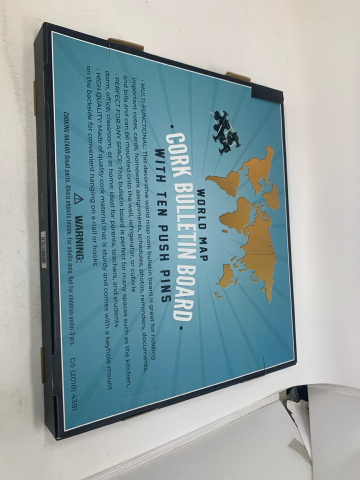 NIB CORK BOARD WORLD MAP.