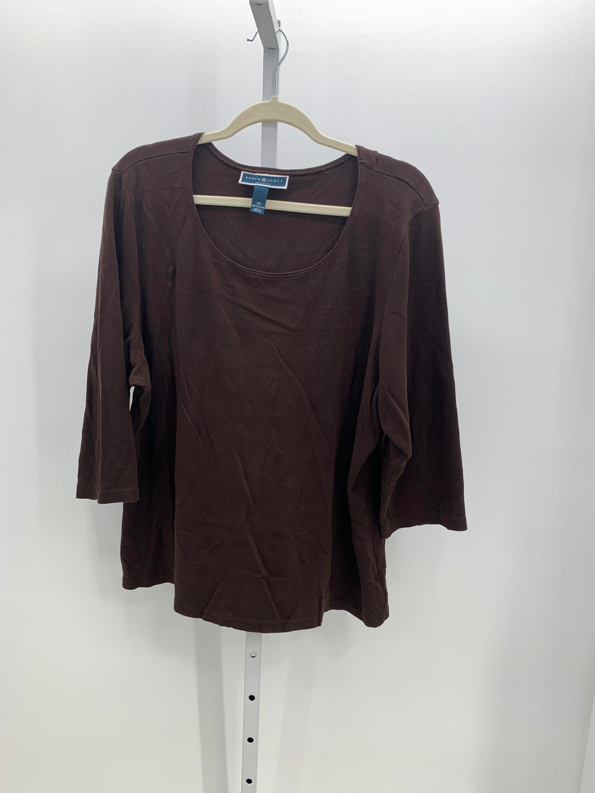 Karen Scott Size 2X Womens 3/4 Sleeve Shirt
