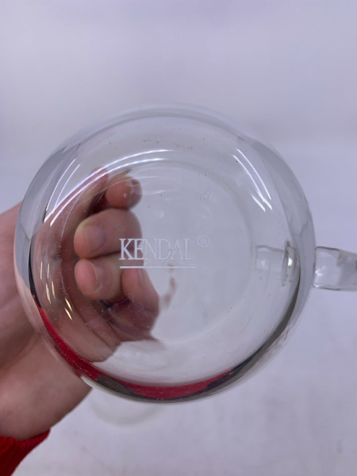 CLEAR GLASS MUG W/ INFUSER INSERT/LID.