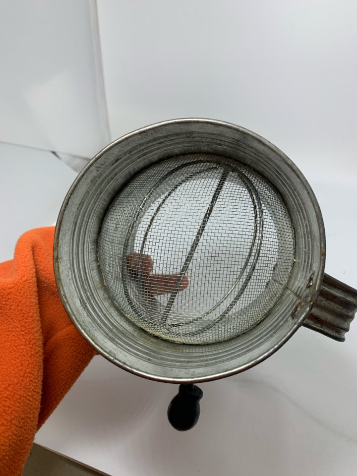 VTG BROMWELL'S GALVANIZED SIFTER.