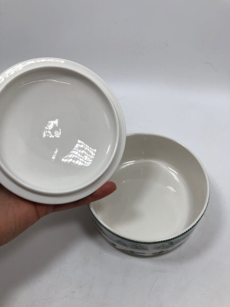 WHITE MIKASA" COUNTRY SLEIGH" TRINKET BOX.