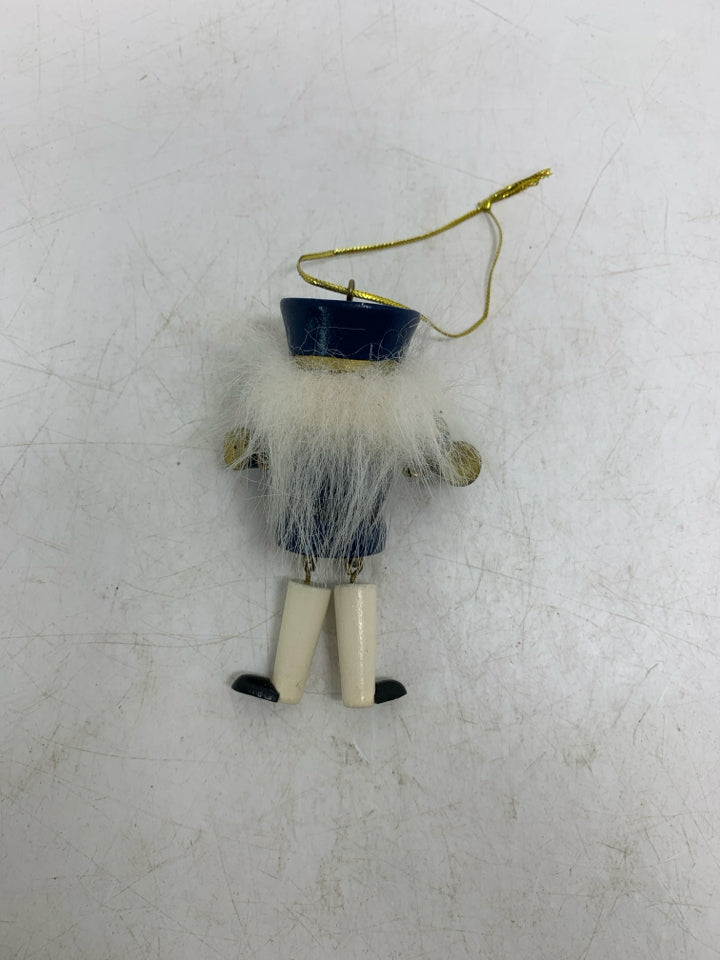 MOVABLE LIMBS BLUE NUTCRACKER ORNAMENT.