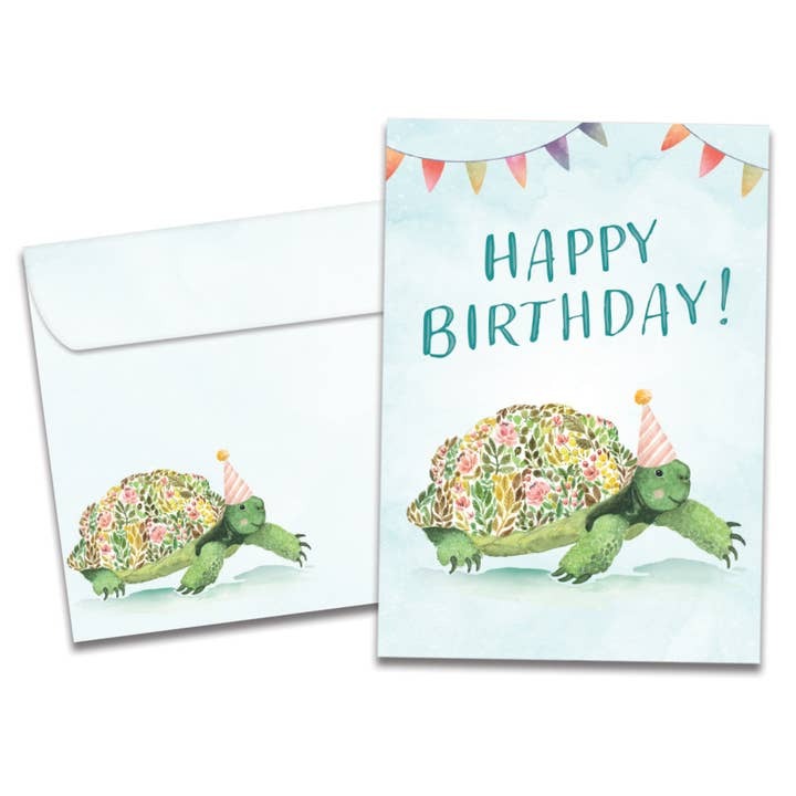 Flower Turtle, Birthday Card