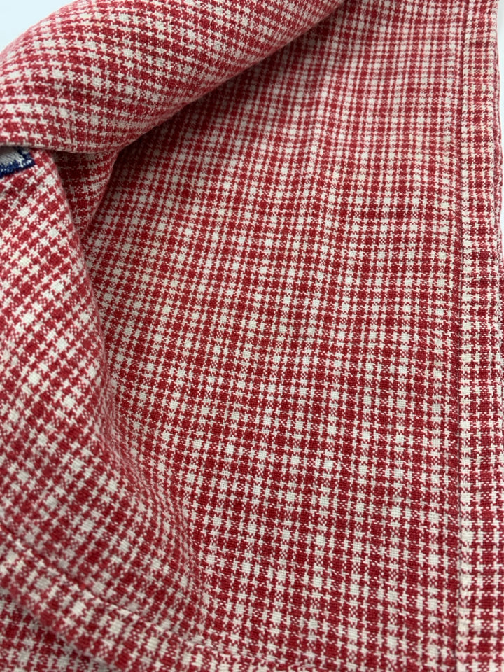 RED PLAID AMERICANA TEA TOWEL.
