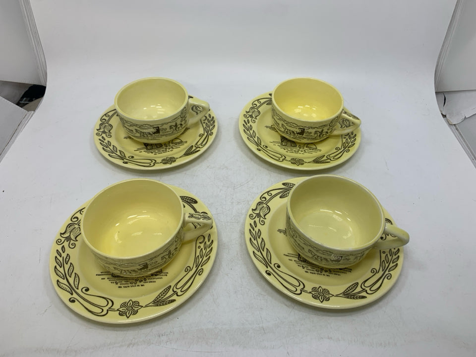 VTG 8PC BUCKS COUNTY CUP + SAUCERS