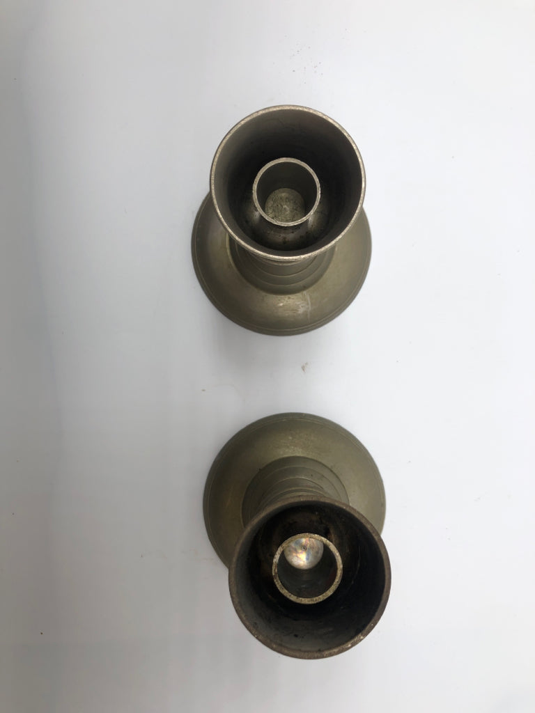 2 RUSTIC TAPER HOLDERS.