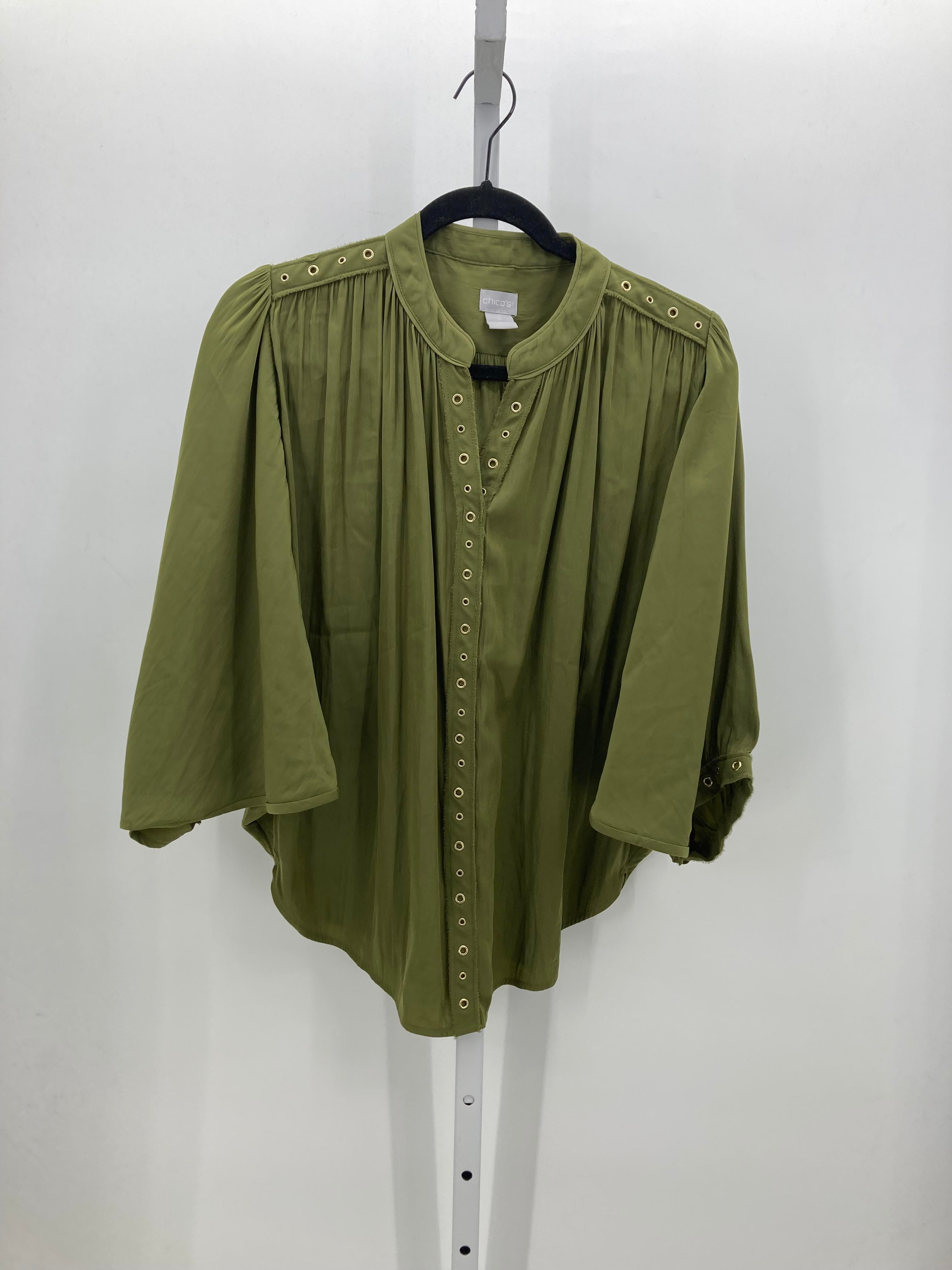 Chico's Size X Small Misses 3/4 Sleeve Shirt