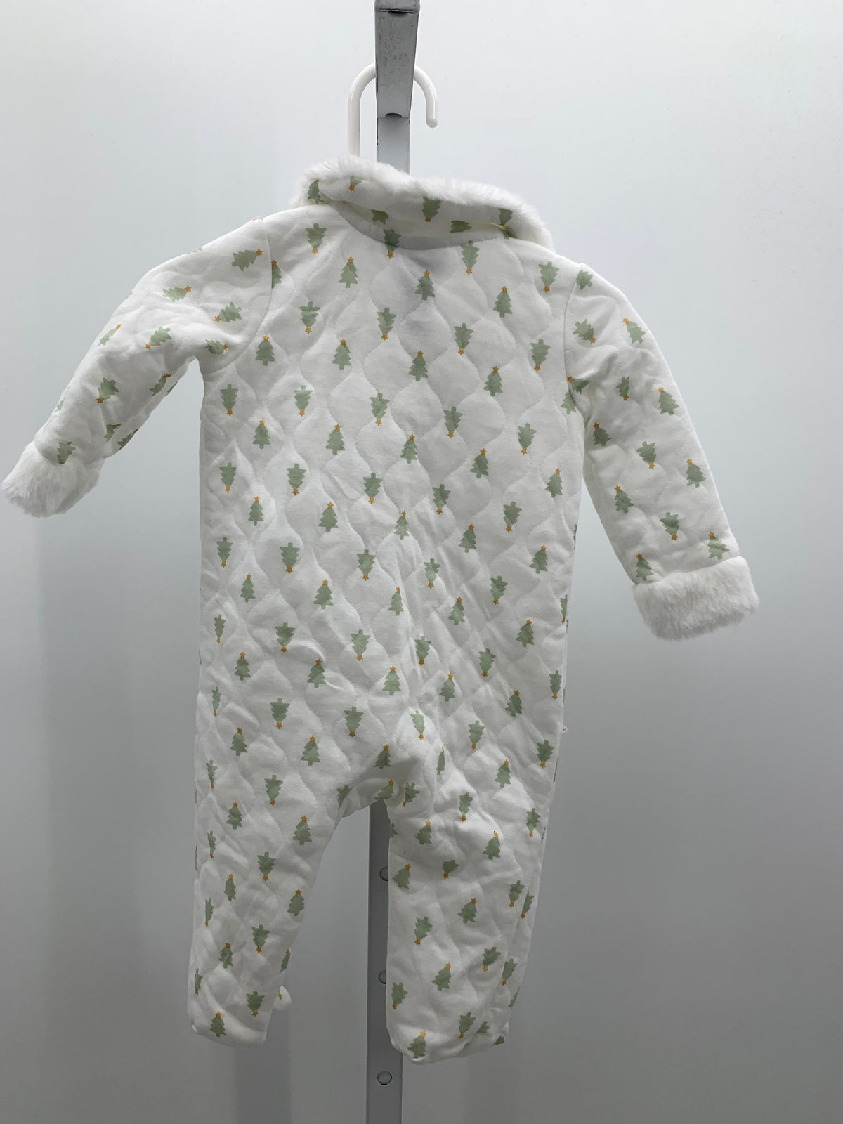 LONG SLV ROMPER XMAS TREES