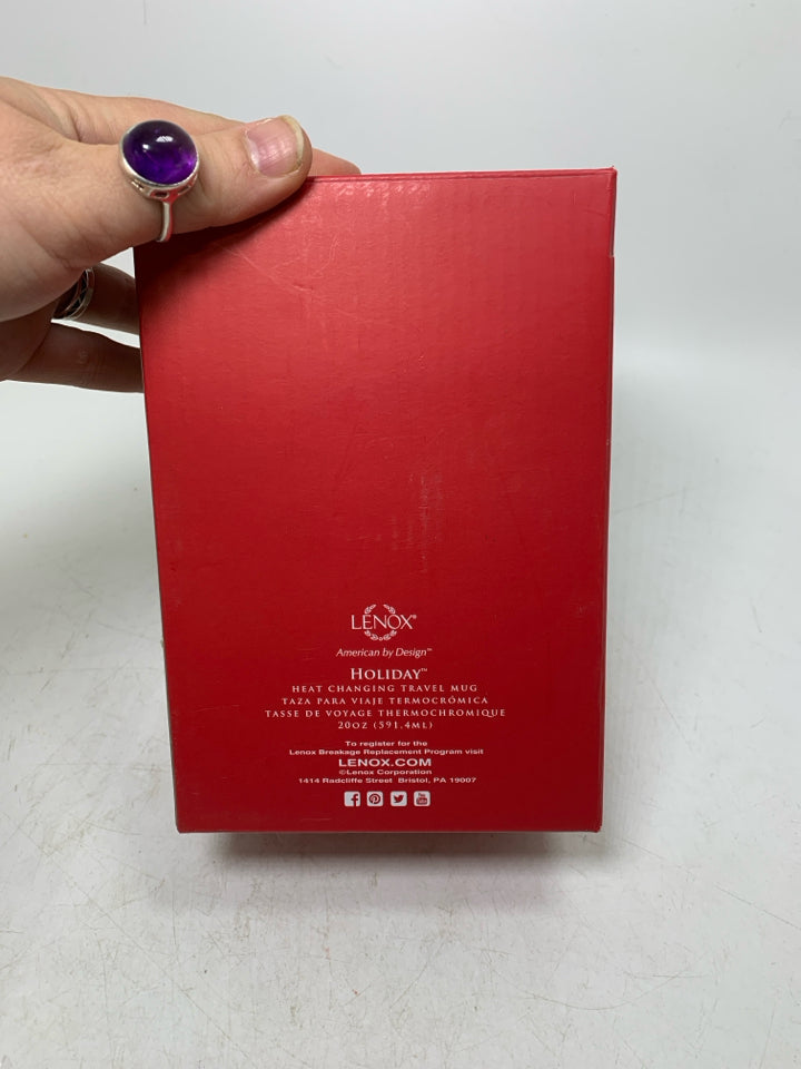 NIB HAVE A HOLLY JOLLY CHRISTMAS HEAT CHANGING TRAVEL MUG.