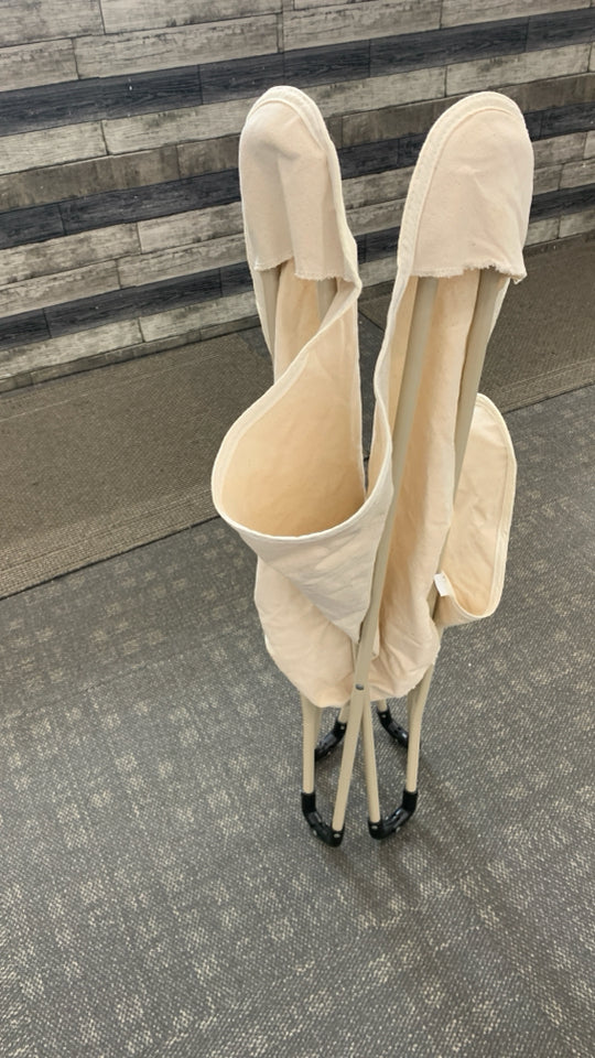 CREAM BUTTERFLY CANVAS CHAIR.