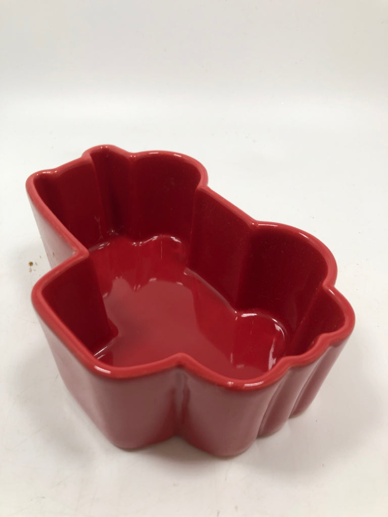 SM RED STONEWARE TRACTOR.