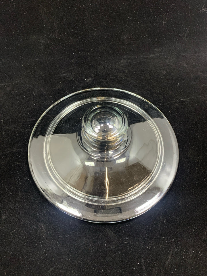 CLEAR GLASS CANISTER/ COOKIE JAR.
