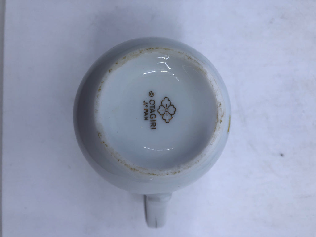 6 VTG PURPLE IRIS FLORAL MUGS.