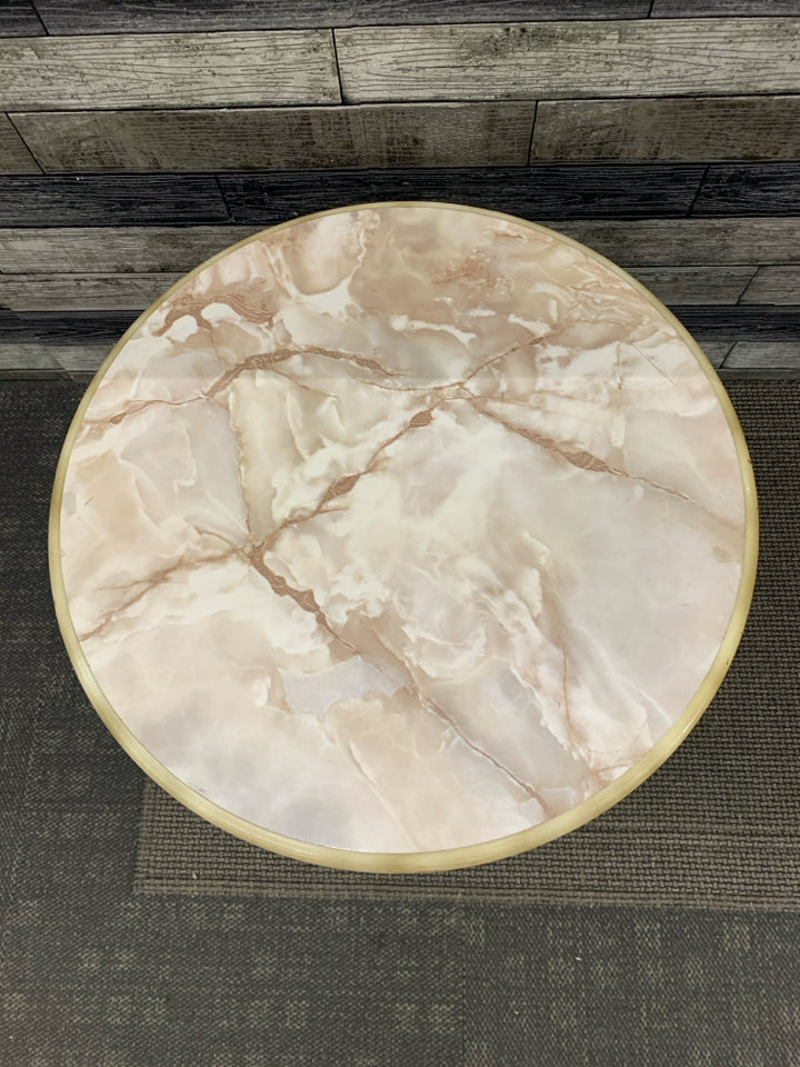 MARBLE STYLE TOP END TABLE.