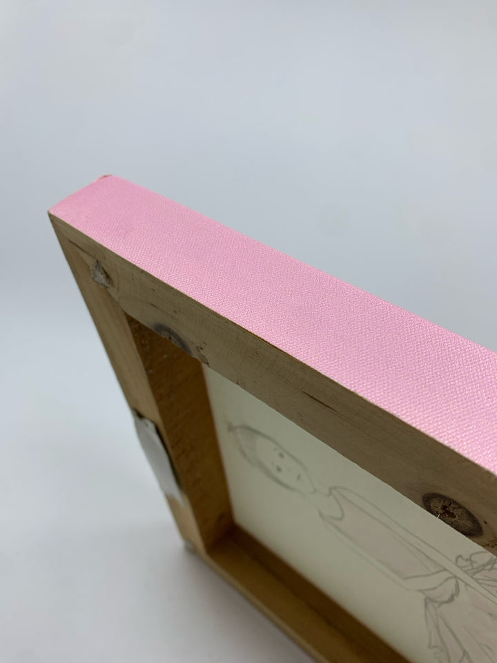 PINK BALLERINA ON CANVAS.