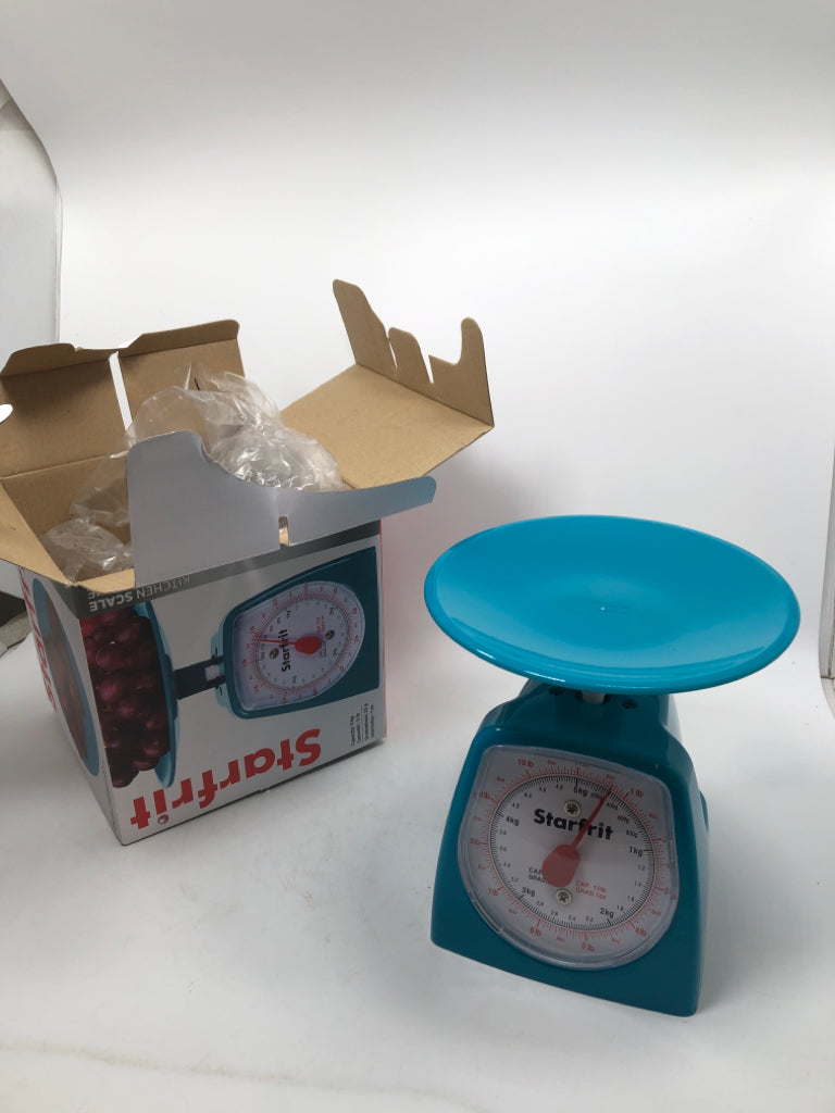 NIB BLUE STARFRIT KITCHEN SCALE.