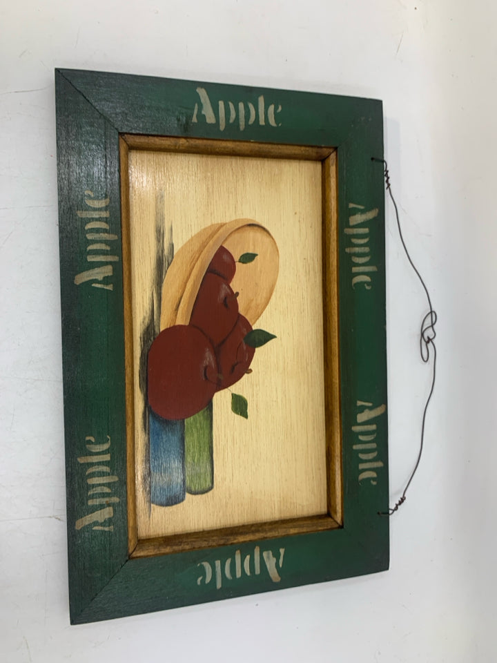 WOOD APPLE STILL LIFE WALL HANGING.
