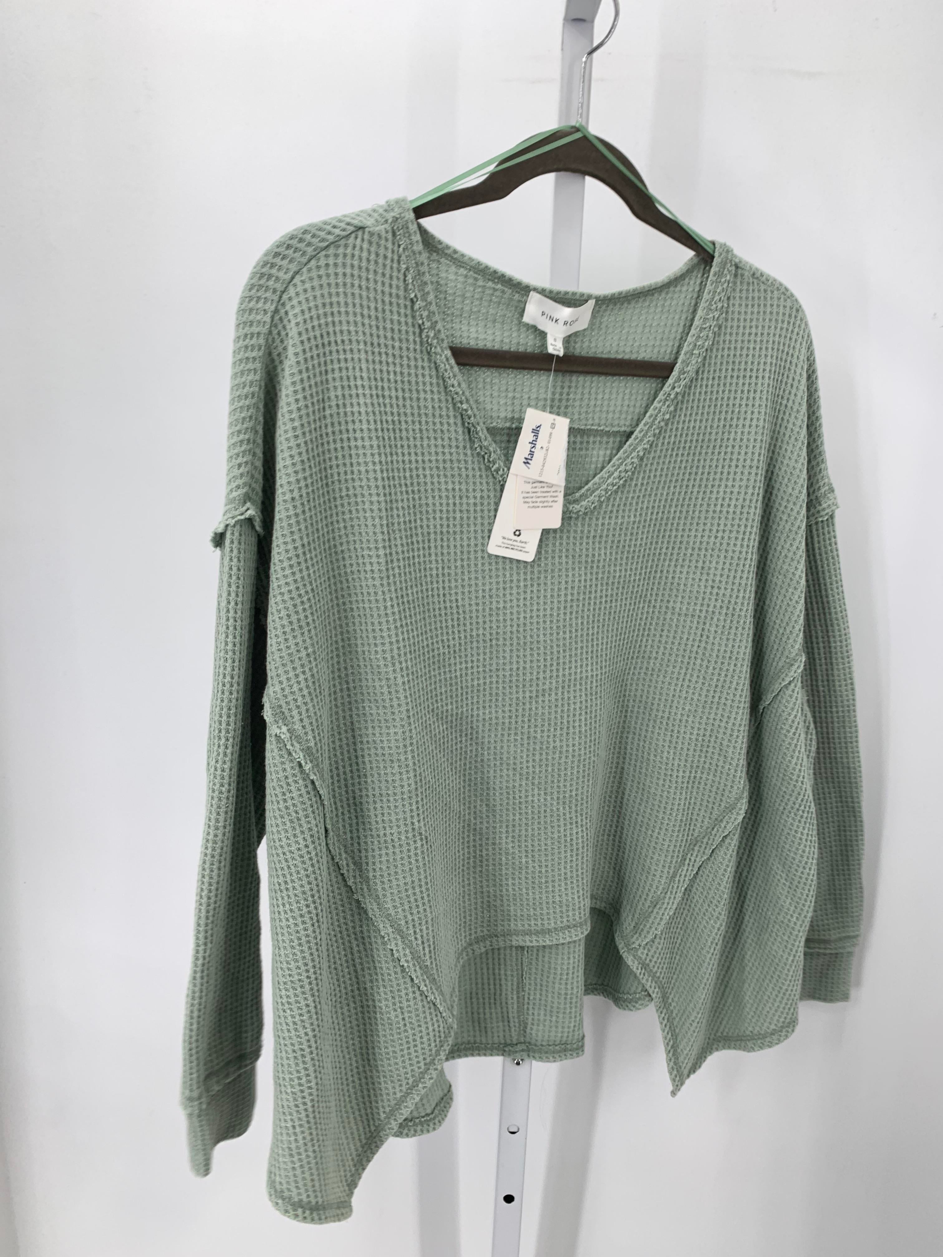 Pink Rose Size Small Juniors Long Sleeve Shirt