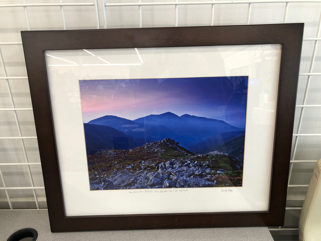 MT WASHINGTON PRINT IN BROWN FRAME.
