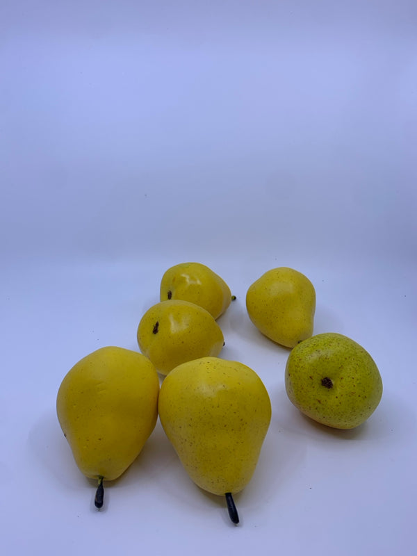 6 PACK FAUX YELLOW PEARS FILLER.