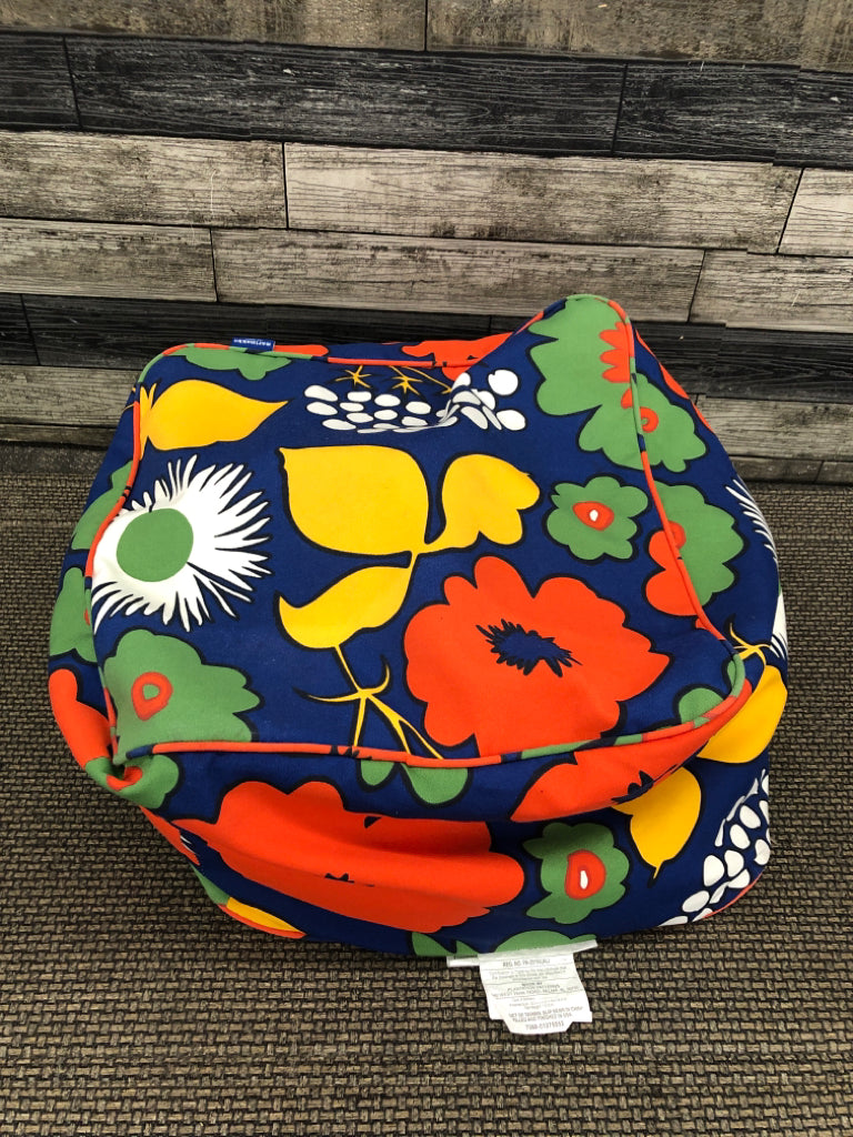 MARIMEKKO VIBRANT FLORAL BEAN BAG POUF.